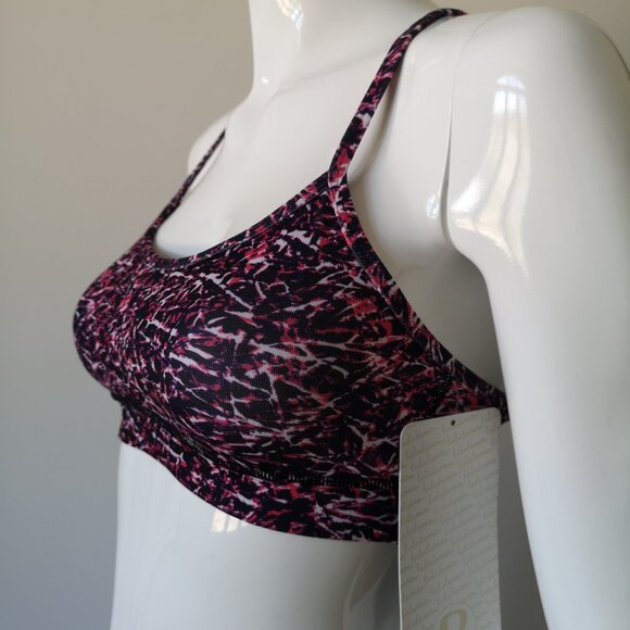 NWT LULULEMON RIPJ/WHT Purple Multi Soft Luon B/C Cup All Sport Flow Y Bra 4 - Picture 2 of 7